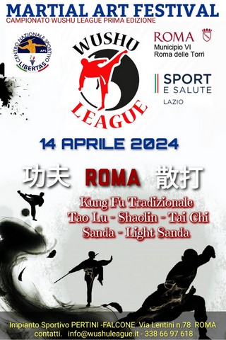 Campionato Wushu League Locandina Wushu League